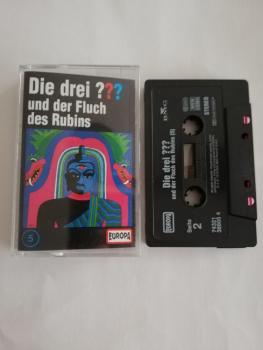 Die Drei Fragezeichen Folge 5 und der Fluch des Rubins Schwarz mit Weißen Druck 7432194386 4/2(Logo Schriftzug fehlt) Europa